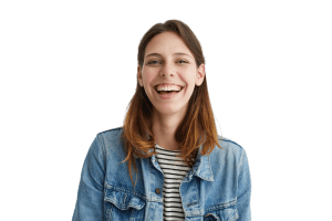 a happy woman after a dental treatment